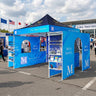 3m x 3m Fabric Canopy Kit A6 with Dual Arch Doorways & Quad Display Shelving