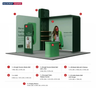 3x3m L-Arch Booth Kit with 3D Shelf Wall Box & Counter