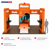 6x6m Booth Kit with 3D Wall Boxes, Curved Panels & Counter