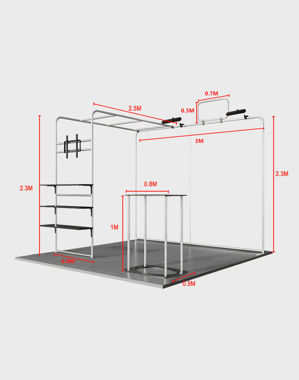 Portable Exhibit Display 3m x 3m - Model 17