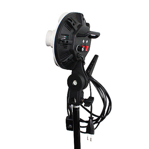 3 Head Powerful 5 Lamp Video Lighting Kit Equipment With Chromakey Backdrop And Support System with boom arm
