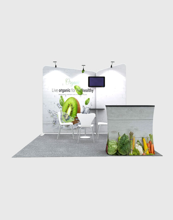 Inclined Exhibition Kit for 10ft Wide Booths - Backdropsource