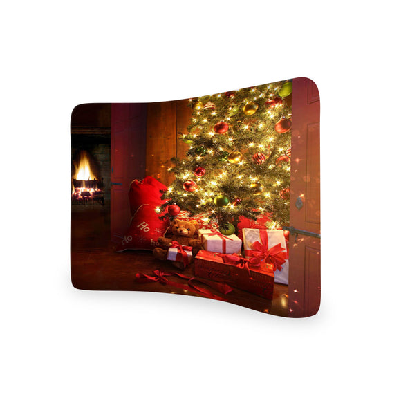 Christmas Tree CURVED TENSION FABRIC MEDIA WALL - Backdropsource