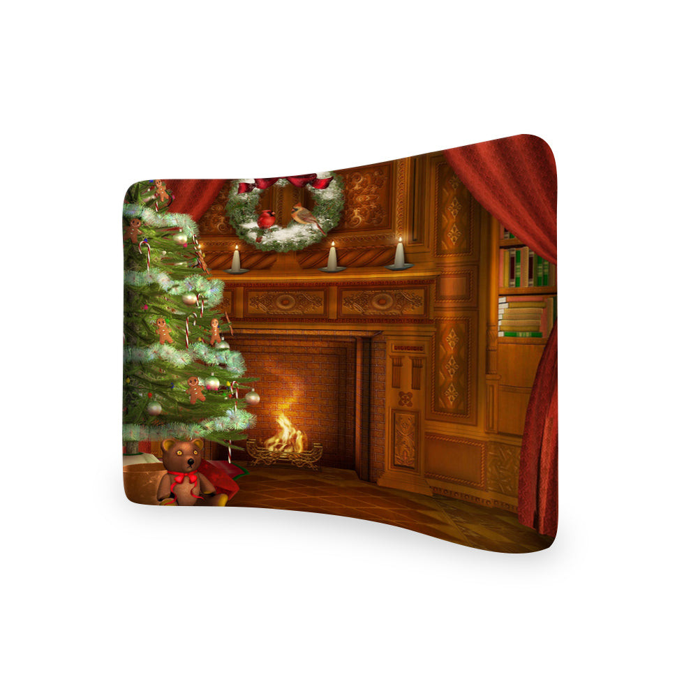 Chimney Christmas CURVED TENSION FABRIC MEDIA WALL - Backdropsource