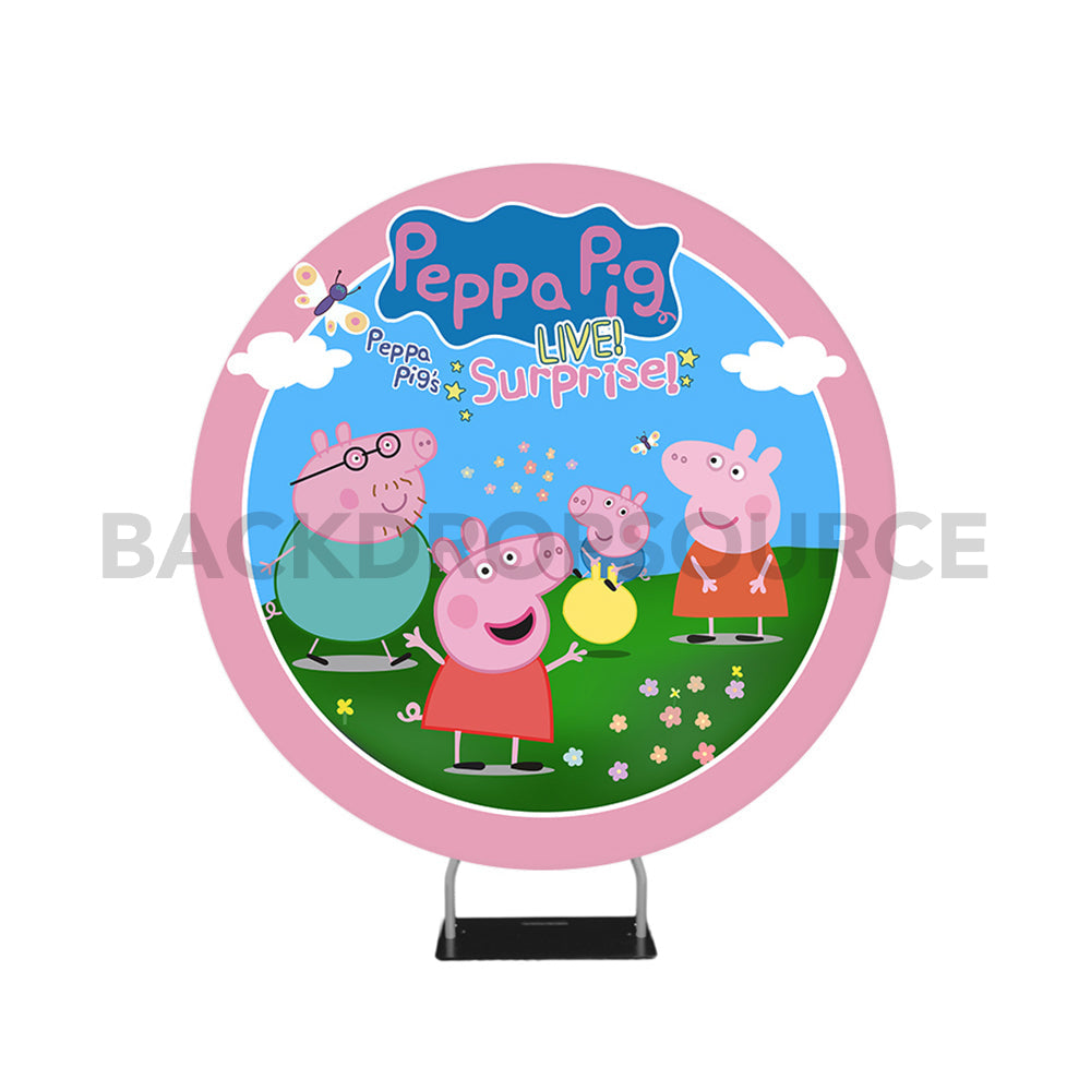 Peppa Pig Themed Circle Round Photo Booth Backdrop - Backdropsource