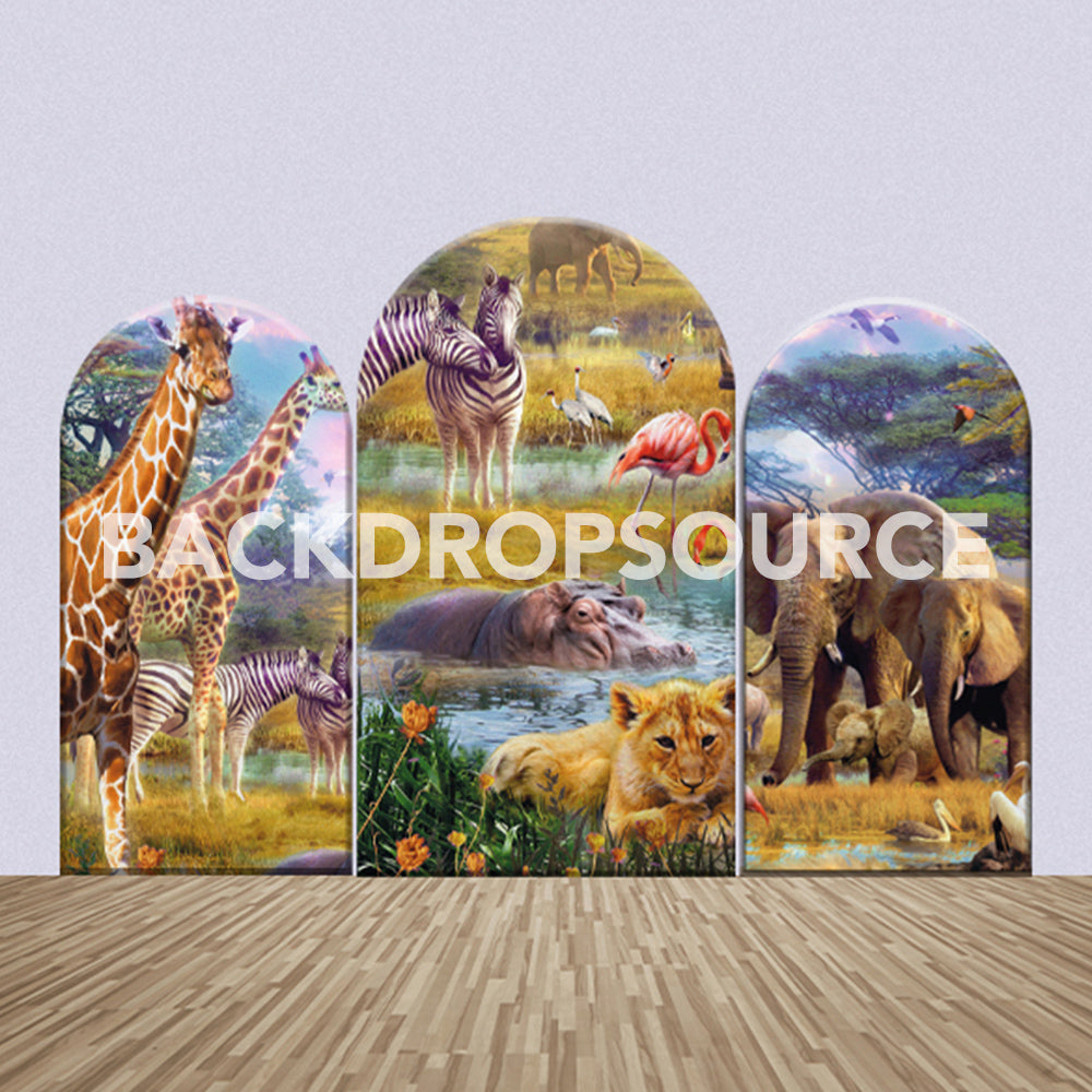 Jungle And Animals Themed Party Backdrop Media Sets for Birthday / Events/ Weddings - Backdropsource