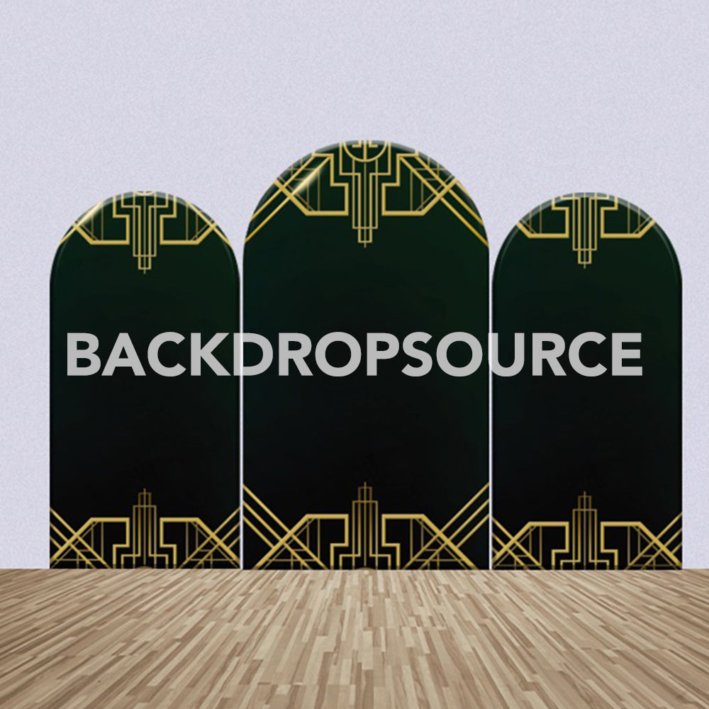 Black Arch Themed Party Backdrop Media Sets for Birthday / Events/ Weddings - Backdropsource