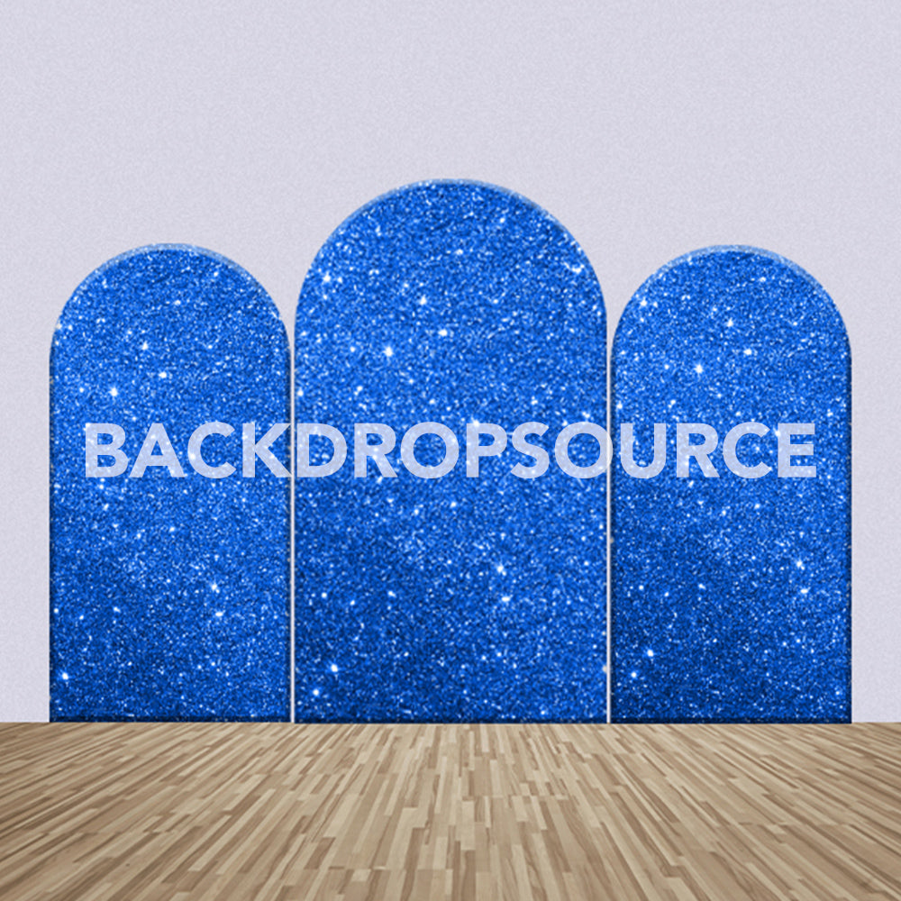 Glittery Blue Themed Party Backdrop Media Sets for Birthday / Events/ Weddings - Backdropsource