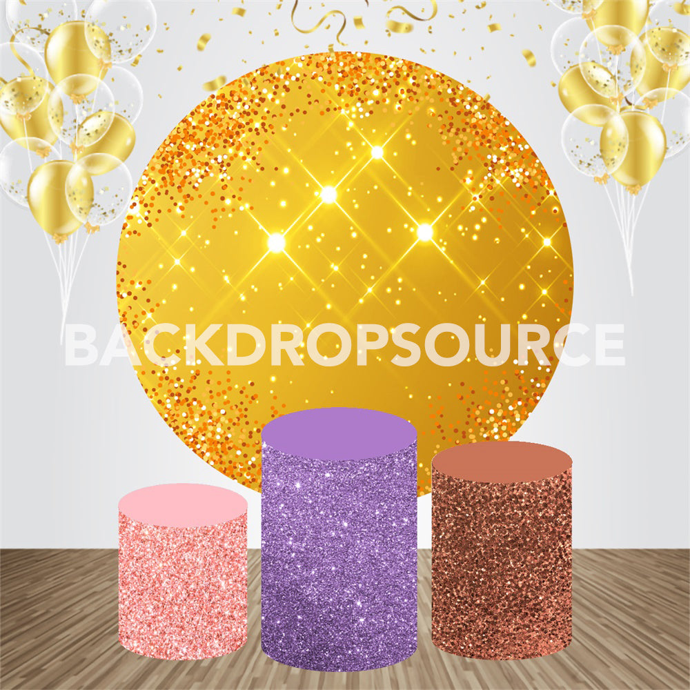 Glitter Event Party Round Backdrop Kit - Backdropsource