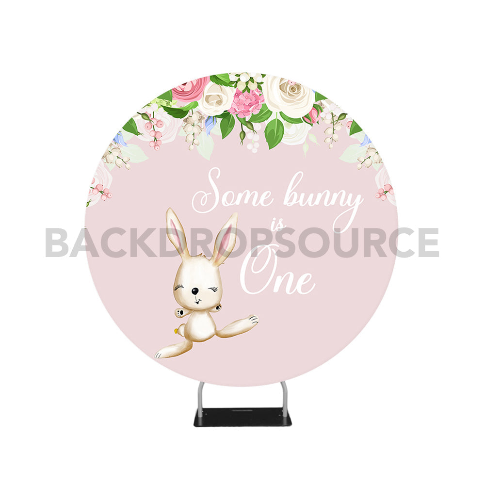Cute Bunny Themed Circle Round Photo Booth Backdrop - Backdropsource