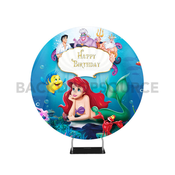The Little Mermaid Themed Circle Round Photo Booth Backdrop - Backdropsource
