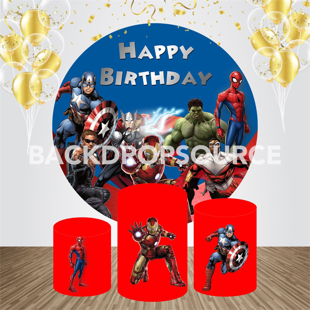 Captain America Event Party Round Backdrop Kit - Backdropsource