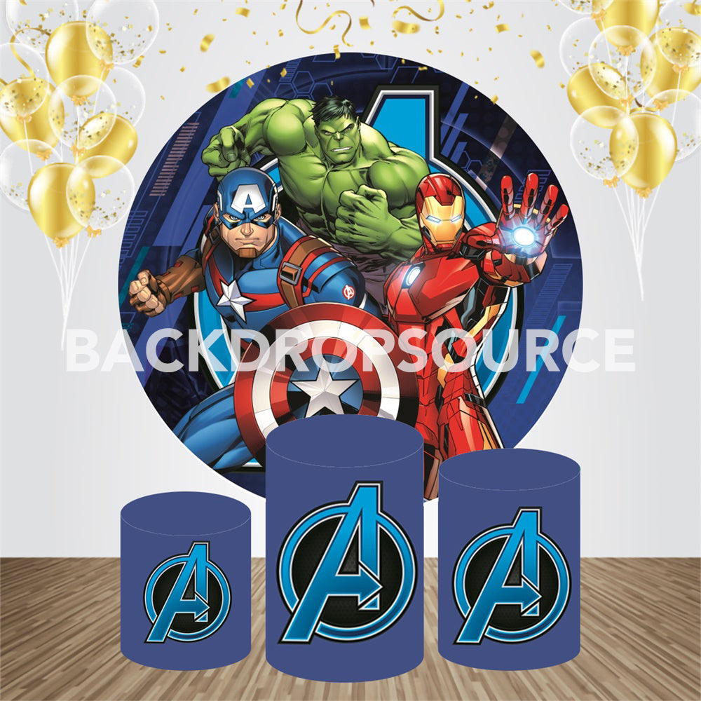 Hulk Avengers Event Party Round Backdrop Kit - Backdropsource