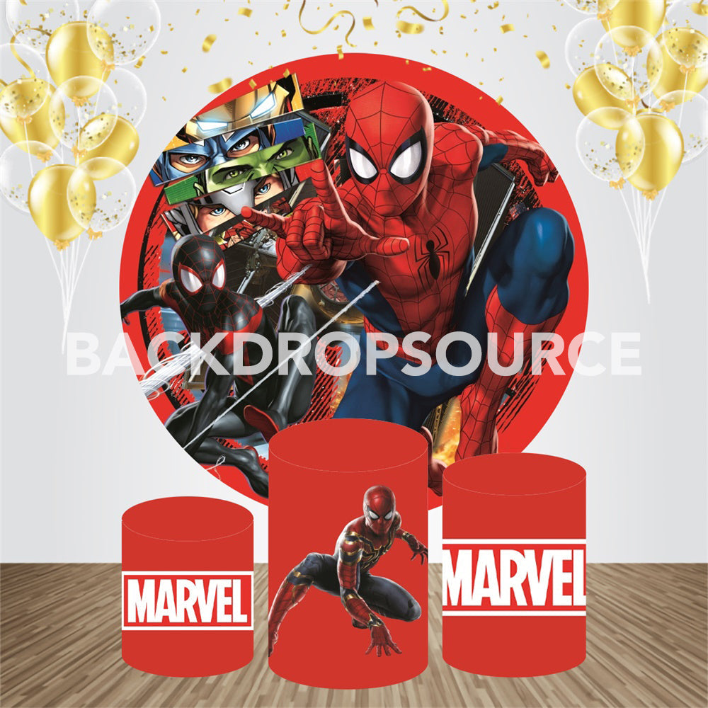 Spider Man Event Party Round Backdrop Kit - Backdropsource