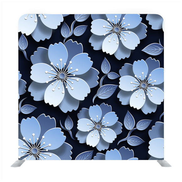 Beautiful trendy dark blue floral Backdrop - Backdropsource