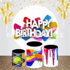 Colorful Birthday Event Party Round Backdrop Kit - Backdropsource
