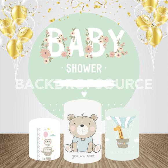Baby Shower Event Party Round Backdrop Kit - Backdropsource