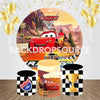 Disney Cars Cartoon Event Party Round Backdrop Kit - Backdropsource