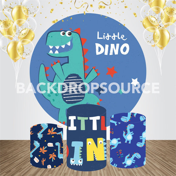 Little Dinosaur Event Party Round Backdrop Kit - Backdropsource