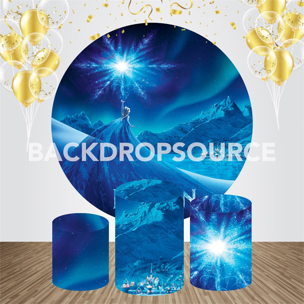 Frozen 2 Themed Event Party Round Backdrop Kit - Backdropsource