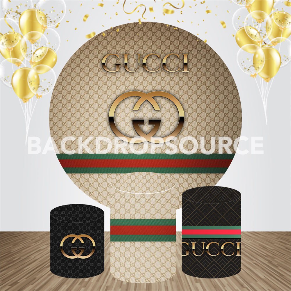 Gucci Fashion Event Party Round Backdrop Kit - Backdropsource
