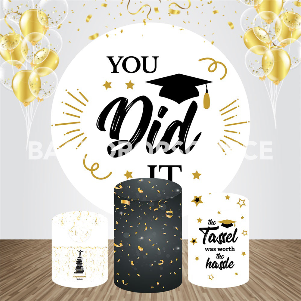 Graduation Themed Event Party Round Backdrop Kit - Backdropsource