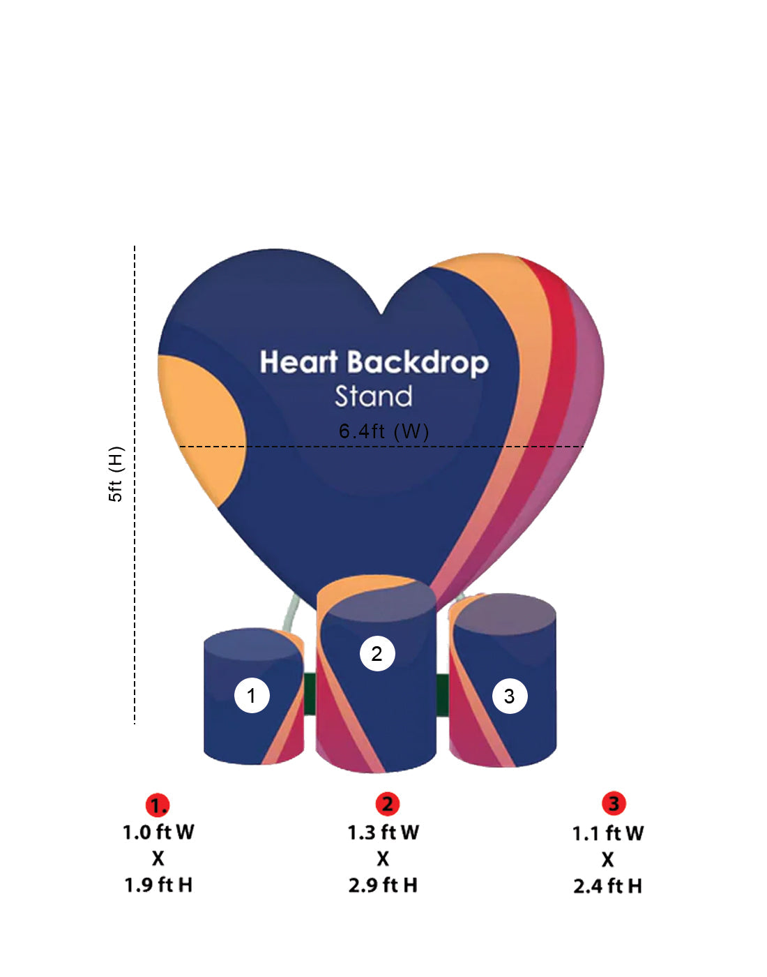 Heart Stand with Plinth - Backdropsource