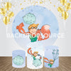 Baby Boy Cartoon Themed Event Party Round Backdrop Kit - Backdropsource