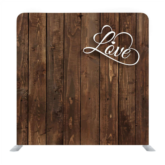 Love on Brown Wood Media Wall - Backdropsource