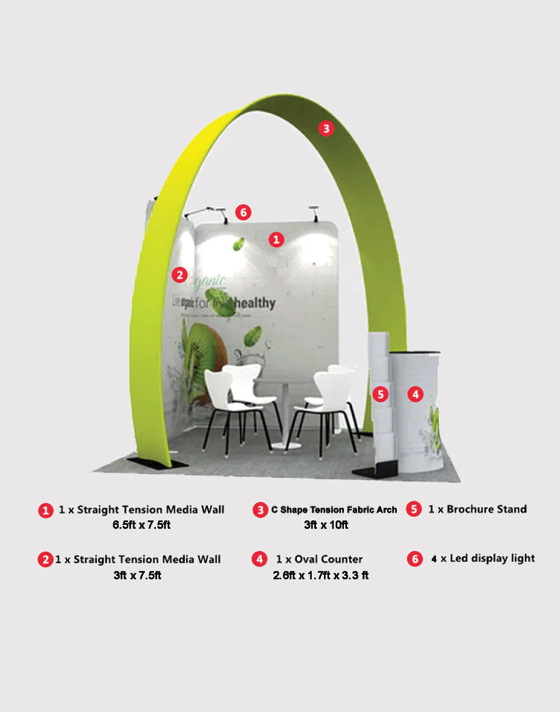Modular Horseshoe Arch Exhibition Kit for 10ft Wide Booths - Backdropsource