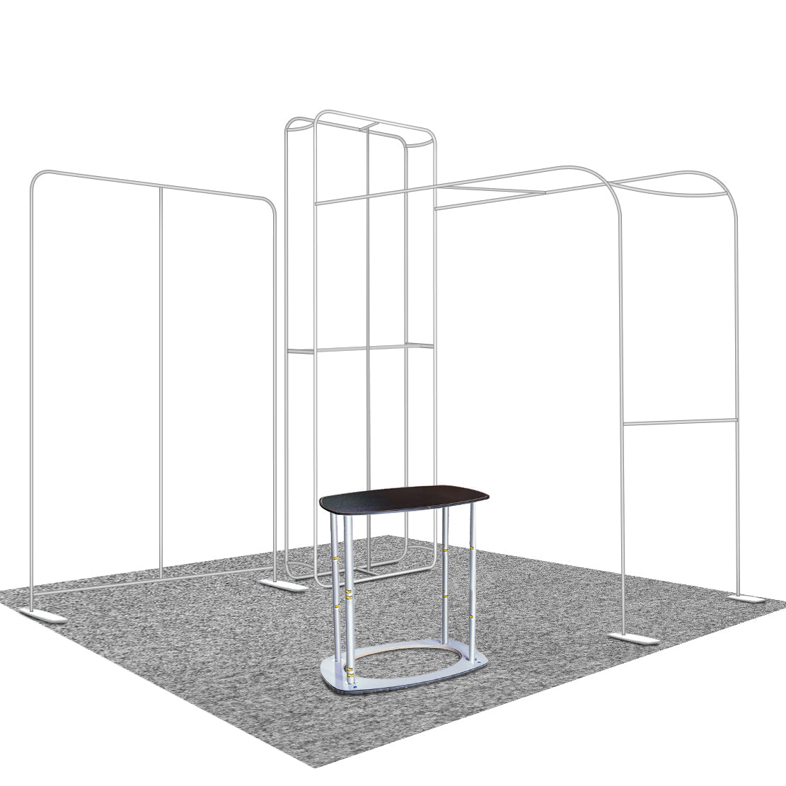 Premium Modular L Arch TV Display Exhibition Kit for 10ft Wide Booths - Backdropsource