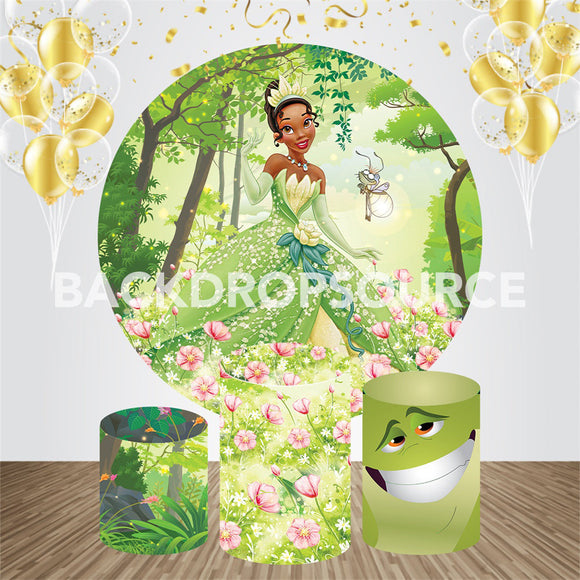 Green Princess Event Party Round Backdrop Kit - Backdropsource