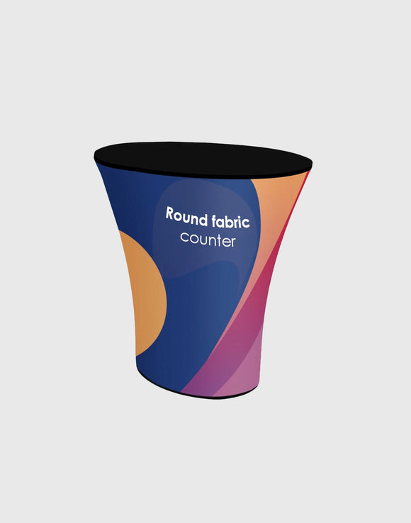 Round Fabric Display Counter (For Podium & Booth Exhibitions) - Backdropsource