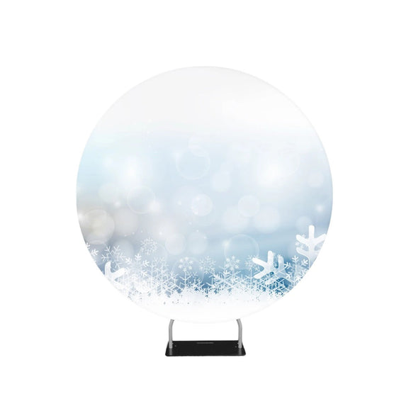 Snow Christmas Winter Background Circle backdrop stand - Backdropsource