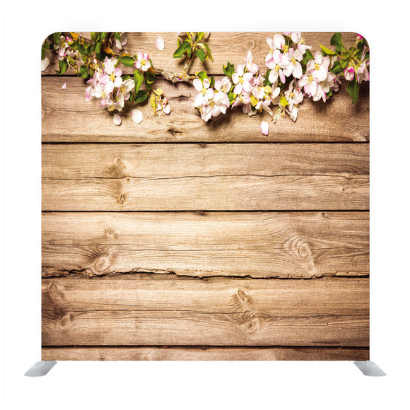 Spring Flowering Branch On Wooden Background Media Wall - Backdropsource