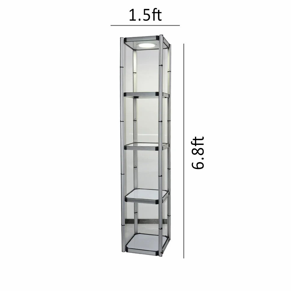 Square Portable Aluminum Spiral Tower Display - 5 Layer Shelves ...