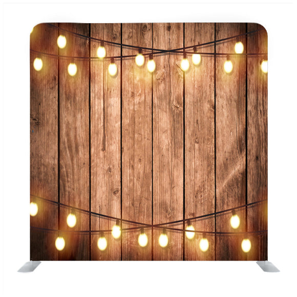 Wooden Decor With Lights Media Wall - Backdropsource